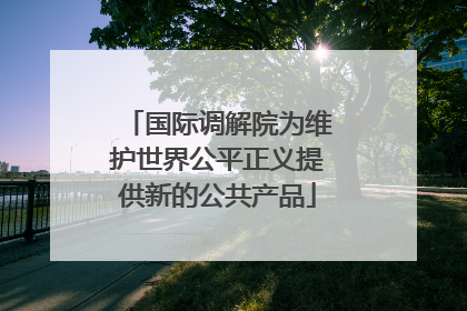 国际调解院为维护世界公平正义提供新的公共产品