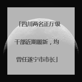 四川两名正厅级干部近期履新，均曾任遂宁市市长
