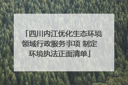 四川内江优化生态环境领域行政服务事项 制定环境执法正面清单