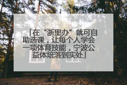 在“浙里办”就可自助选课，让每个人学会一项体育技能，宁波公益体培落到实处