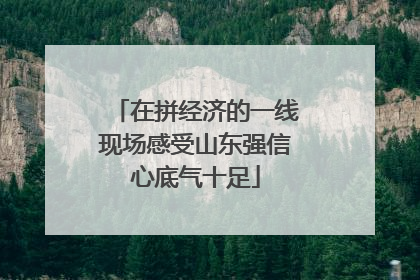 在拼经济的一线现场感受山东强信心底气十足