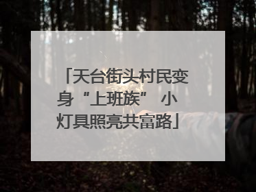 天台街头村民变身“上班族” 小灯具照亮共富路