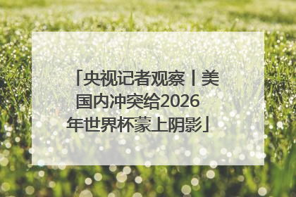 央视记者观察丨美国内冲突给2026年世界杯蒙上阴影