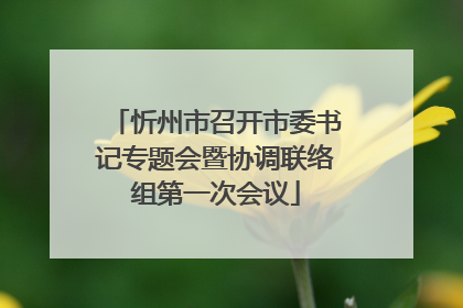 忻州市召开市委书记专题会暨协调联络组第一次会议