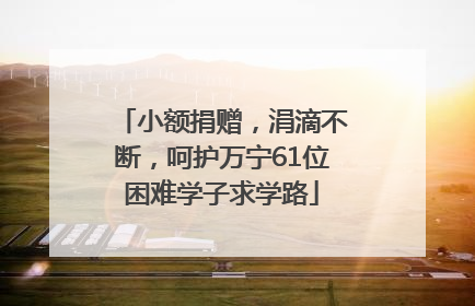 小额捐赠，涓滴不断，呵护万宁61位困难学子求学路