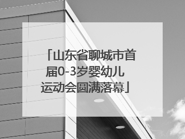 山东省聊城市首届0-3岁婴幼儿运动会圆满落幕
