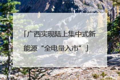 广西实现陆上集中式新能源“全电量入市”