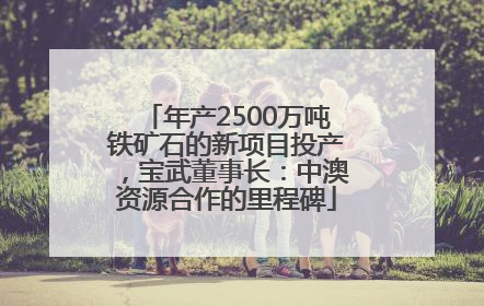 年产2500万吨铁矿石的新项目投产，宝武董事长：中澳资源合作的里程碑