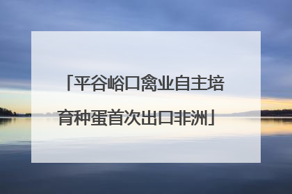 平谷峪口禽业自主培育种蛋首次出口非洲