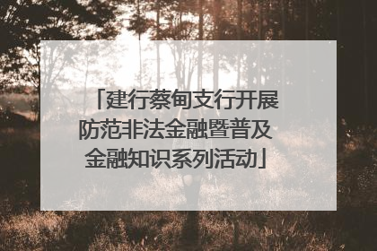 建行蔡甸支行开展防范非法金融暨普及金融知识系列活动