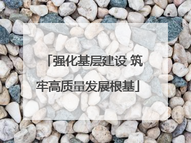 强化基层建设 筑牢高质量发展根基