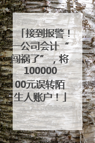 接到报警！一公司会计“闯祸了”，将10000000元误转陌生人账户！