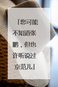 您可能不知道张鹏，但也许听说过京范儿