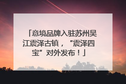 意境品牌入驻苏州吴江震泽古镇，“震泽四宝”对外发布！
