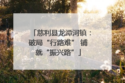 慈利县龙潭河镇：破局“行路难” 铺就“振兴路”