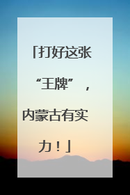 打好这张“王牌”，内蒙古有实力！