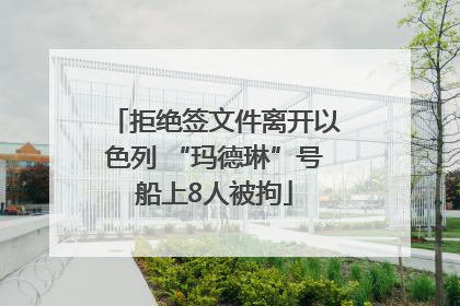 拒绝签文件离开以色列 “玛德琳”号船上8人被拘