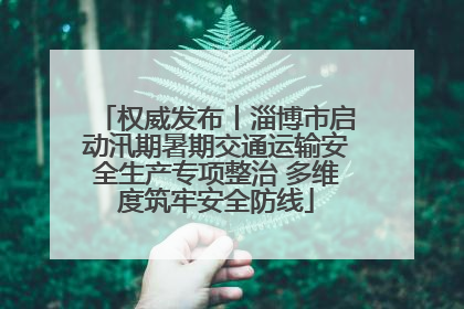 权威发布丨淄博市启动汛期暑期交通运输安全生产专项整治 多维度筑牢安全防线