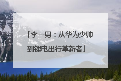 李一男：从华为少帅到锂电出行革新者