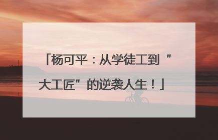杨可平：从学徒工到“大工匠”的逆袭人生！