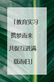 教育实习携梦而来 共促互进满载而归
