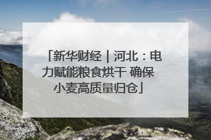新华财经｜河北：电力赋能粮食烘干 确保小麦高质量归仓