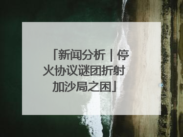新闻分析｜停火协议谜团折射加沙局之困