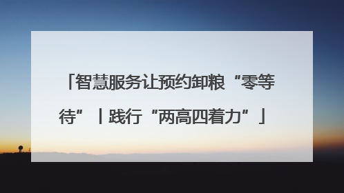 智慧服务让预约卸粮“零等待”丨践行“两高四着力”