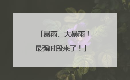 暴雨、大暴雨！最强时段来了！
