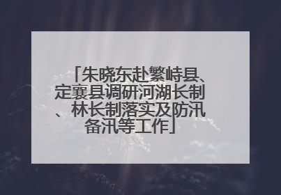 朱晓东赴繁峙县、定襄县调研河湖长制、林长制落实及防汛备汛等工作