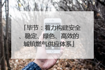 毕节：着力构建安全、稳定、绿色、高效的城镇燃气供应体系