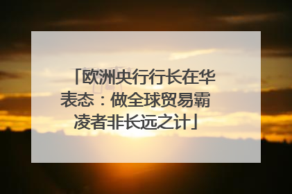 欧洲央行行长在华表态：做全球贸易霸凌者非长远之计