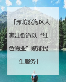 潍坊滨海区大家洼街道以“红色物业”赋能民生服务
