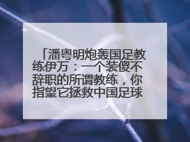 潘粤明炮轰国足教练伊万：一个装傻不辞职的所谓教练，你指望它拯救中国足球！此前曾多次发文评价国足