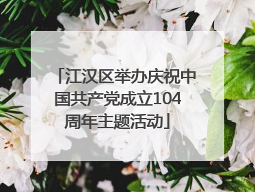 江汉区举办庆祝中国共产党成立104周年主题活动