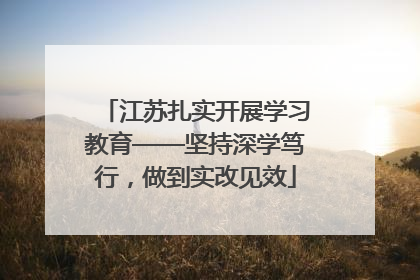 江苏扎实开展学习教育——坚持深学笃行，做到实改见效