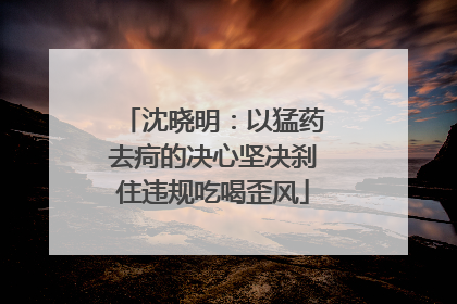 沈晓明：以猛药去疴的决心坚决刹住违规吃喝歪风