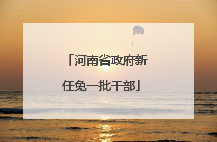河南省政府新任免一批干部