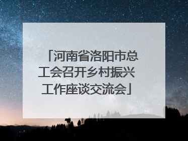 河南省洛阳市总工会召开乡村振兴工作座谈交流会