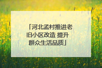 河北孟村推进老旧小区改造 提升群众生活品质