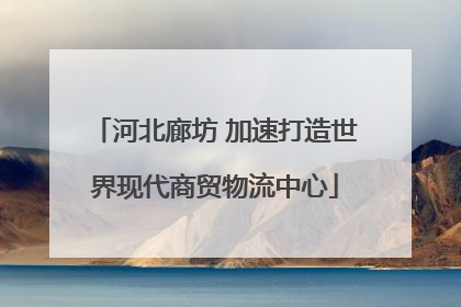 河北廊坊 加速打造世界现代商贸物流中心