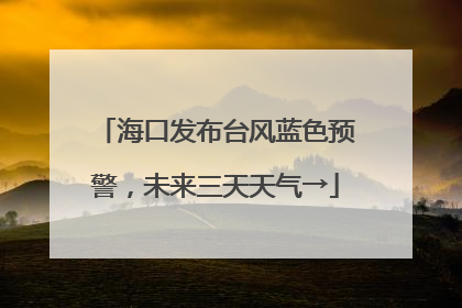 海口发布台风蓝色预警，未来三天天气→