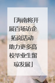 海南将开展百场访企拓岗活动 助力更多高校毕业生留琼发展