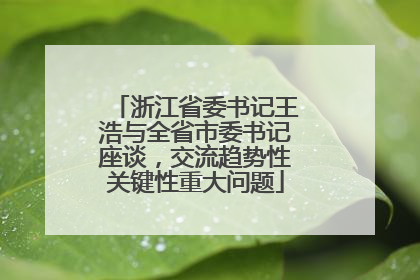 浙江省委书记王浩与全省市委书记座谈，交流趋势性关键性重大问题