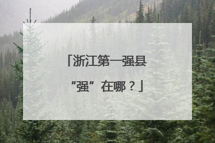 浙江第一强县“强”在哪？