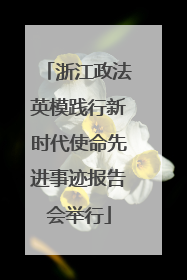 浙江政法英模践行新时代使命先进事迹报告会举行