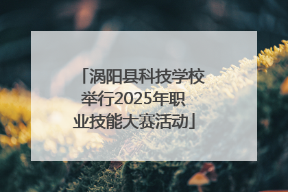 涡阳县科技学校举行2025年职业技能大赛活动