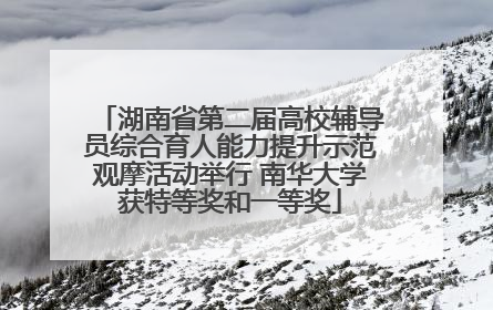 湖南省第二届高校辅导员综合育人能力提升示范观摩活动举行 南华大学获特等奖和一等奖