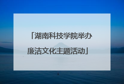 湖南科技学院举办廉洁文化主题活动