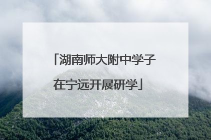 湖南师大附中学子在宁远开展研学
